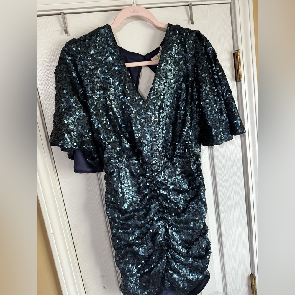 By Together Shimmer Sequin Dress in Teal